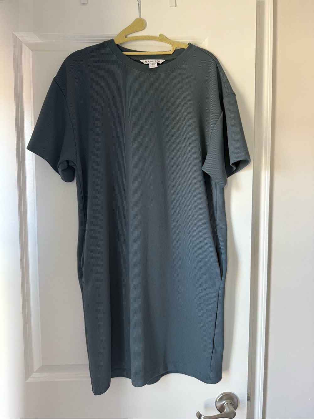 Athleta Ribbed Shirt Dress — Slate Blue